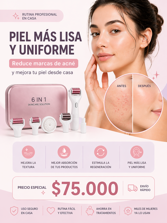 Rodillo Dermaroller Microagujas 6 en 1